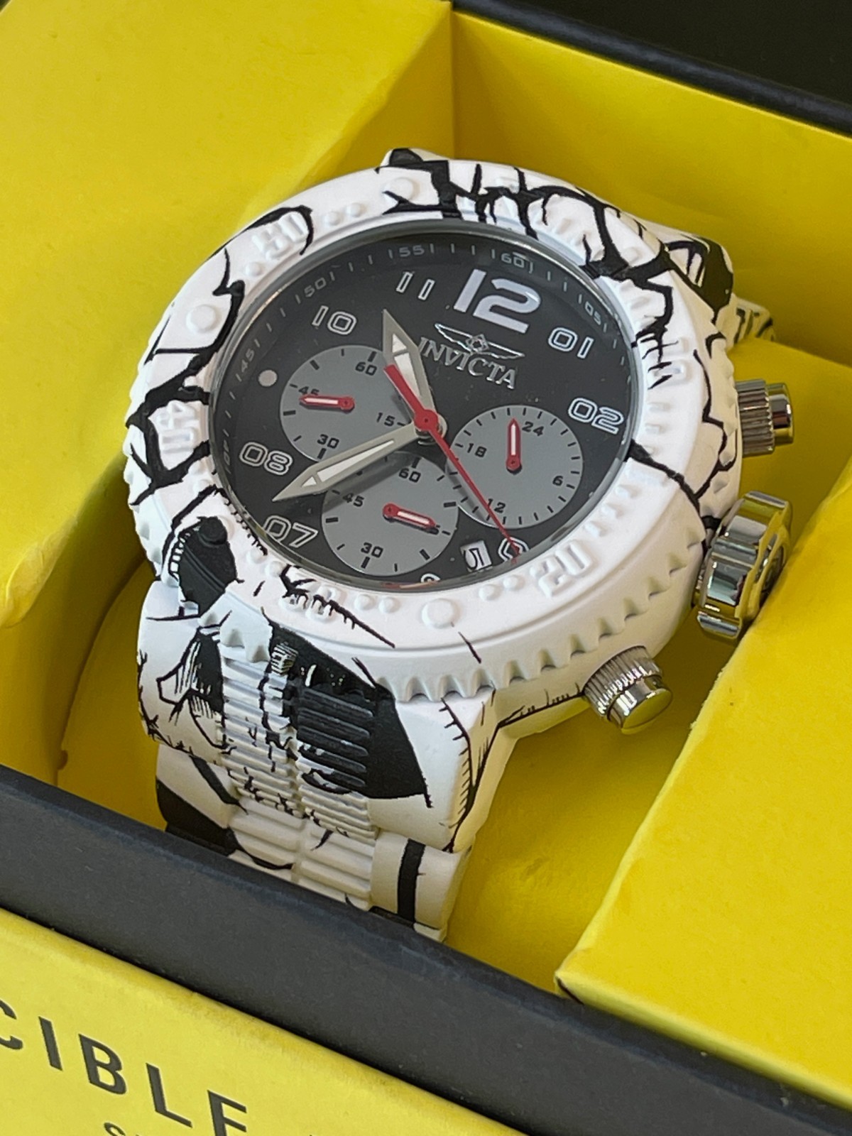 Invicta Pro Diver 43232 Chronograph Black & White Men’s Watch $1095 – New in Box