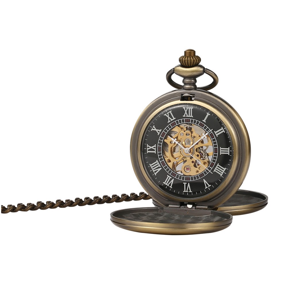 0.7in Dial Thickness Men’s Mechanical Vintage Pocket Watch Ideal Gift Kit