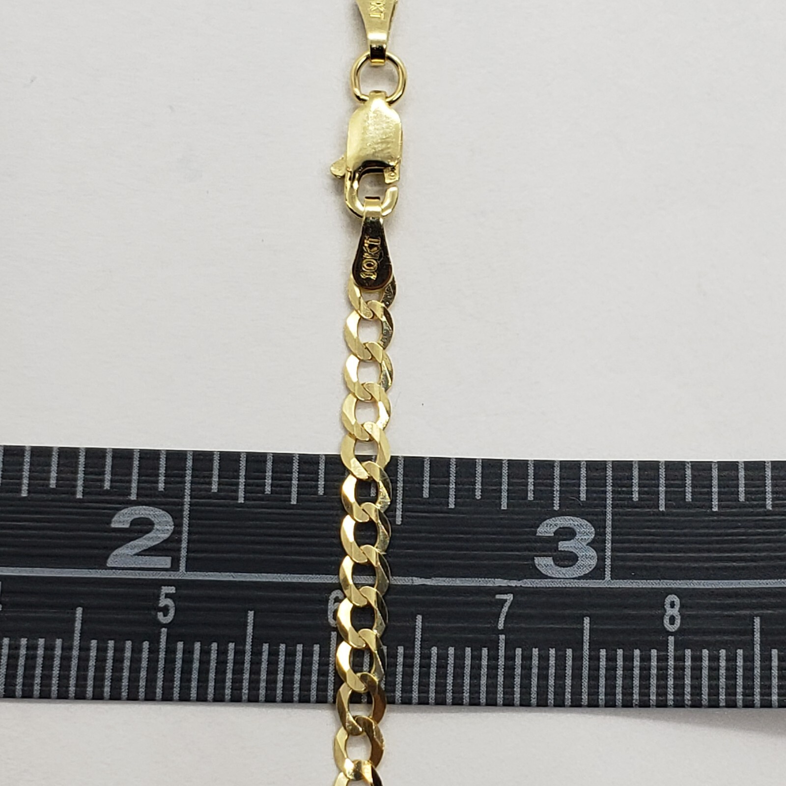 10K Yellow Gold Solid Cuban Link Chain Curb Necklace Bracelet 1.8mm-4mm, 7″~30″