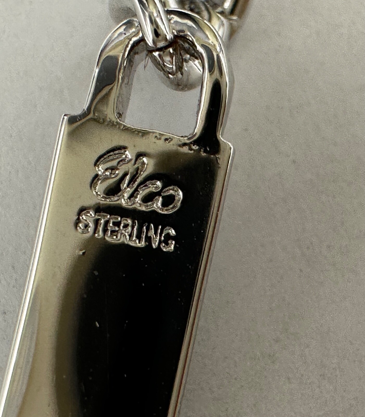 ESTATE ID IDENTIFICATION STERLING SILVER CHAIN BRACELET MEN WOMEN UNISEX SIGNED