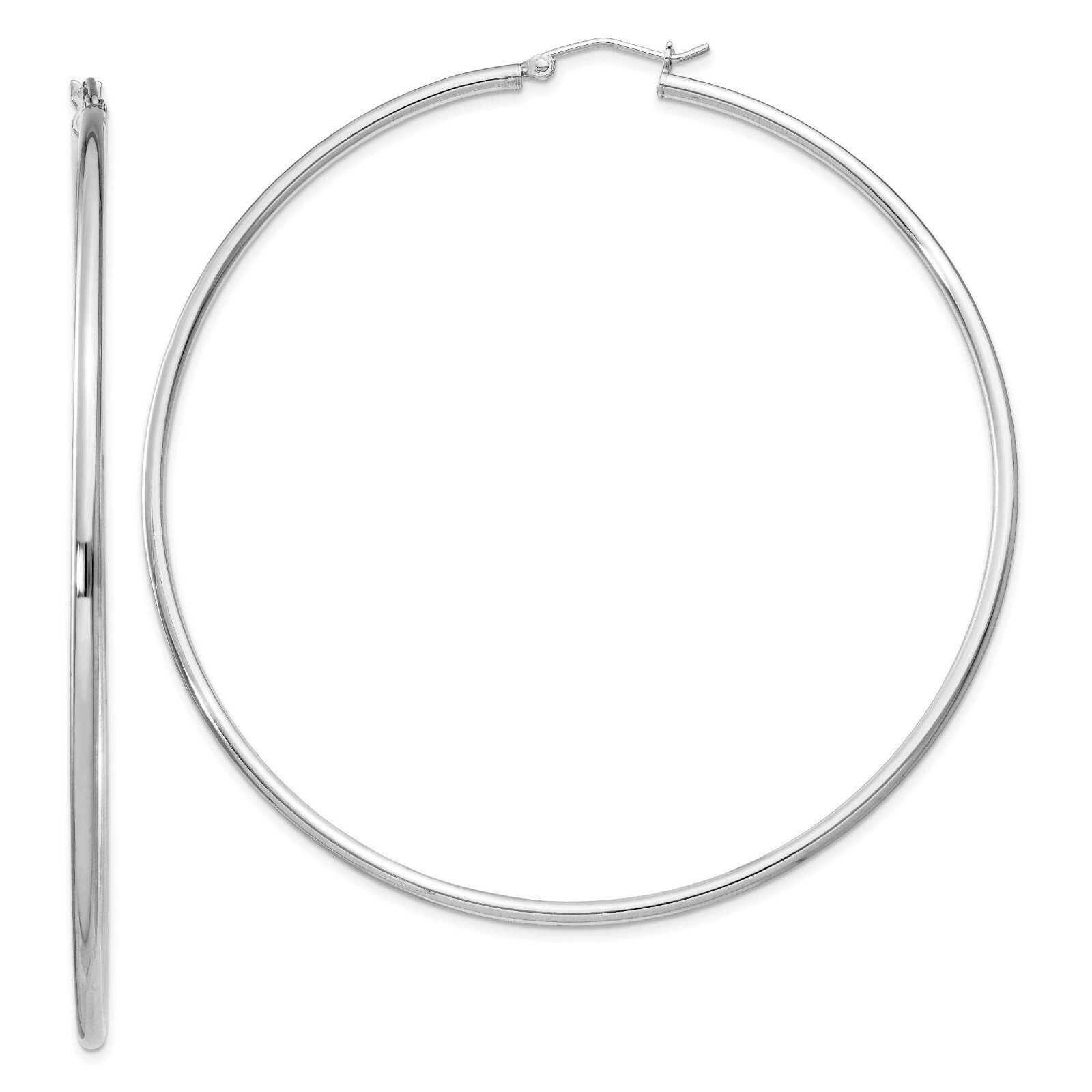 925 Sterling Silver 2MM Hoop Earrings-Unisex French Lock Hoop Earrings 10MM-80MM
