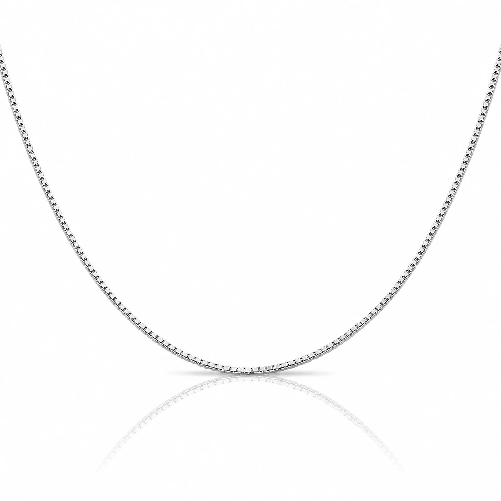 Sterling Silver Rhodium-Plated 1.25mm Box Chain Necklace 16″-30″