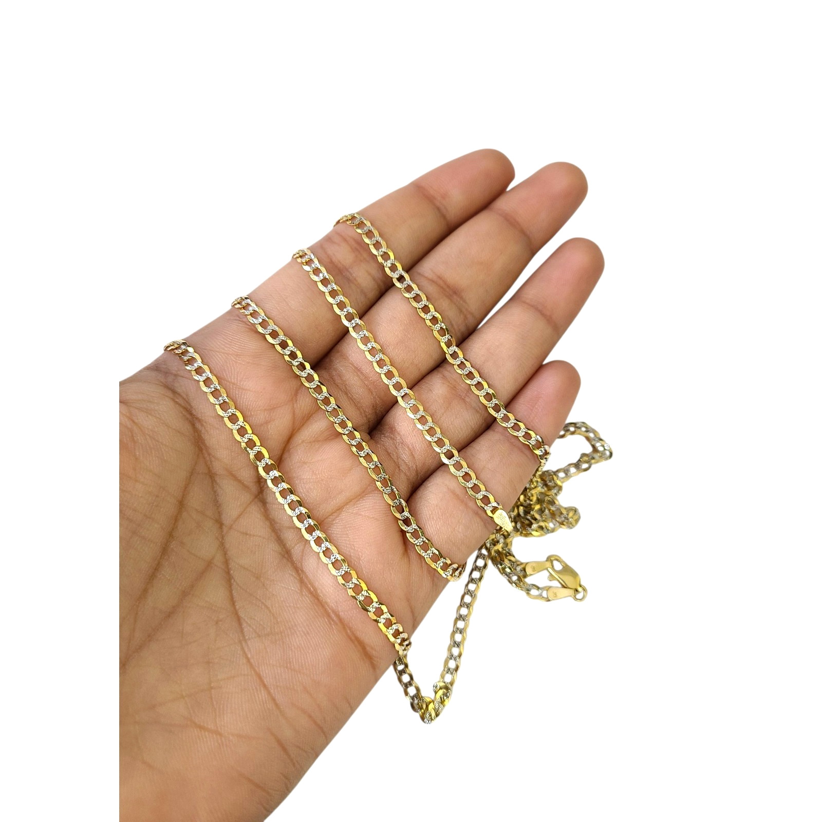 18k Yellow Gold Solid Cuban Curb Chain 3mm 18″ 20″ 22″ 24″ 26″ Inches Necklace