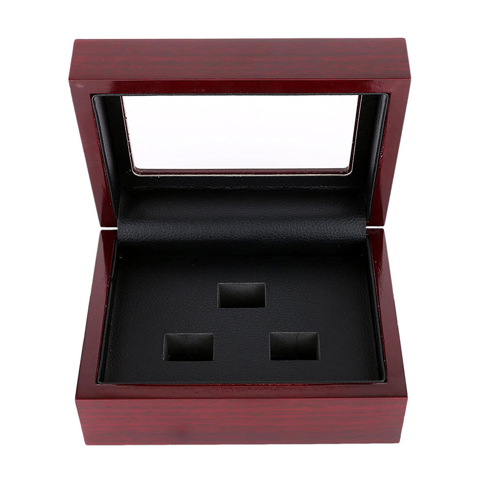 2/3/4/5/6 Championship Ring Display Box Wooden Collection Case Storage Holder