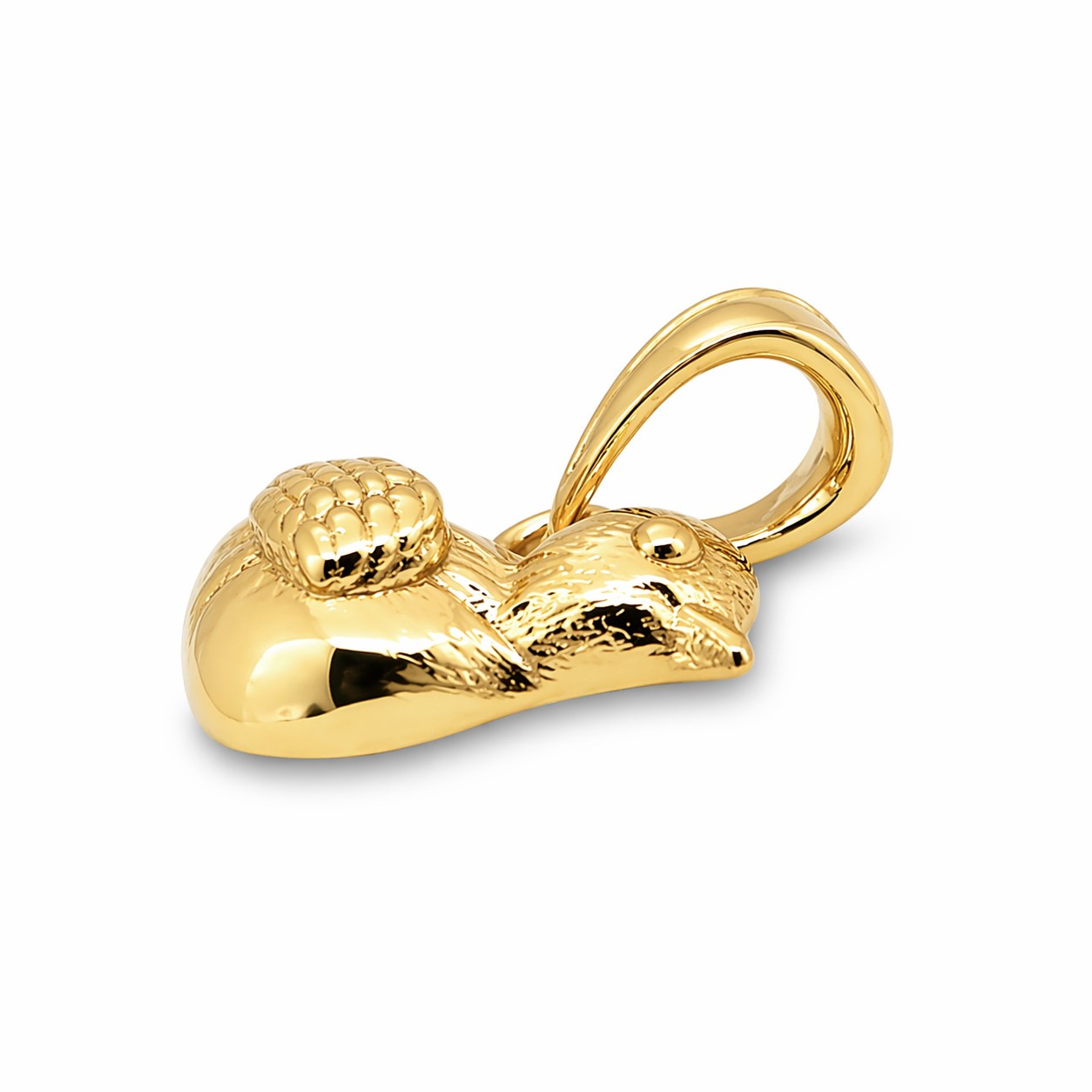 Solid 10K Yellow Gold Robin Bird Pendant Charm, Small