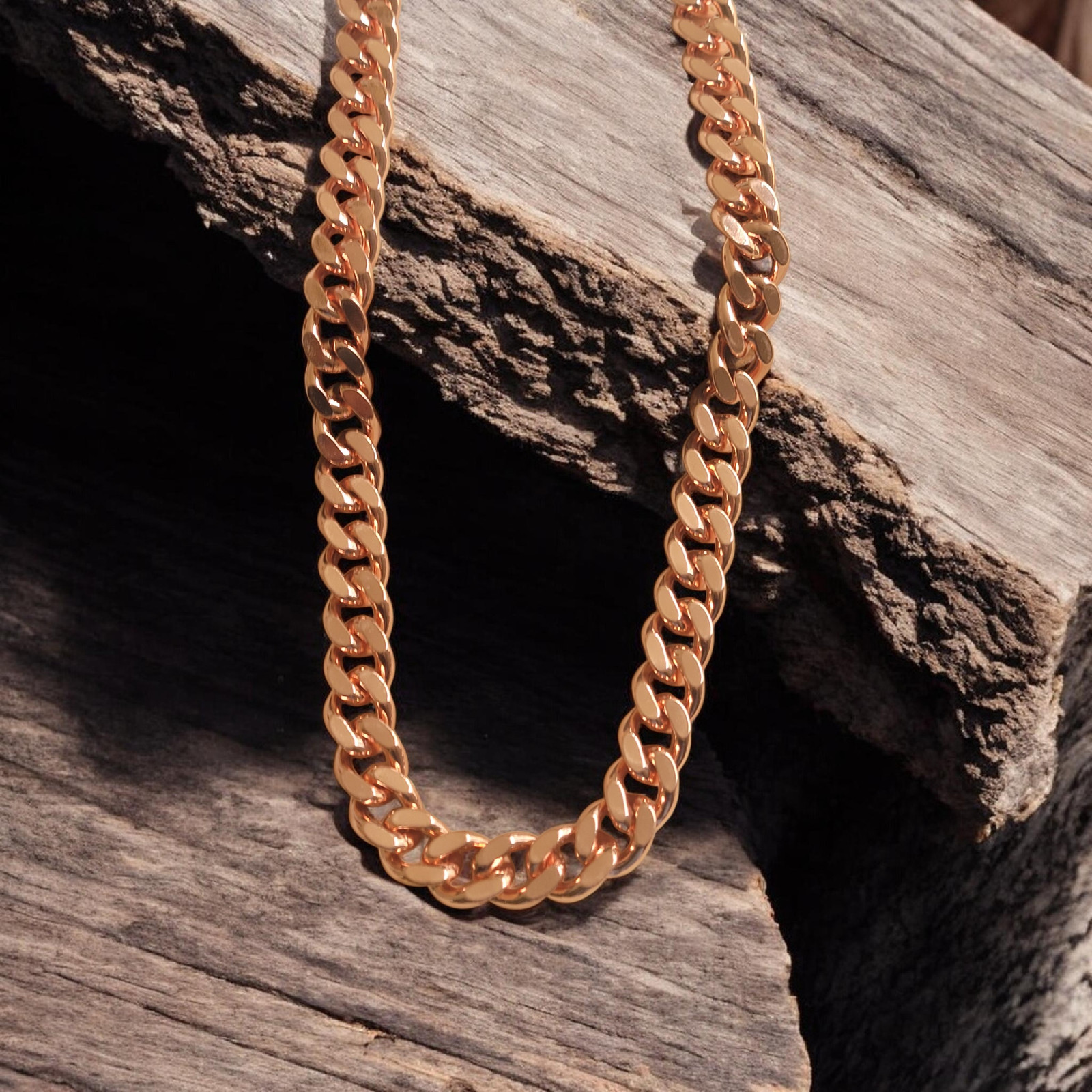 Pure Solid Copper Cuban Chain Necklace – Curb Link Rider Arthritis 24″ Necklace