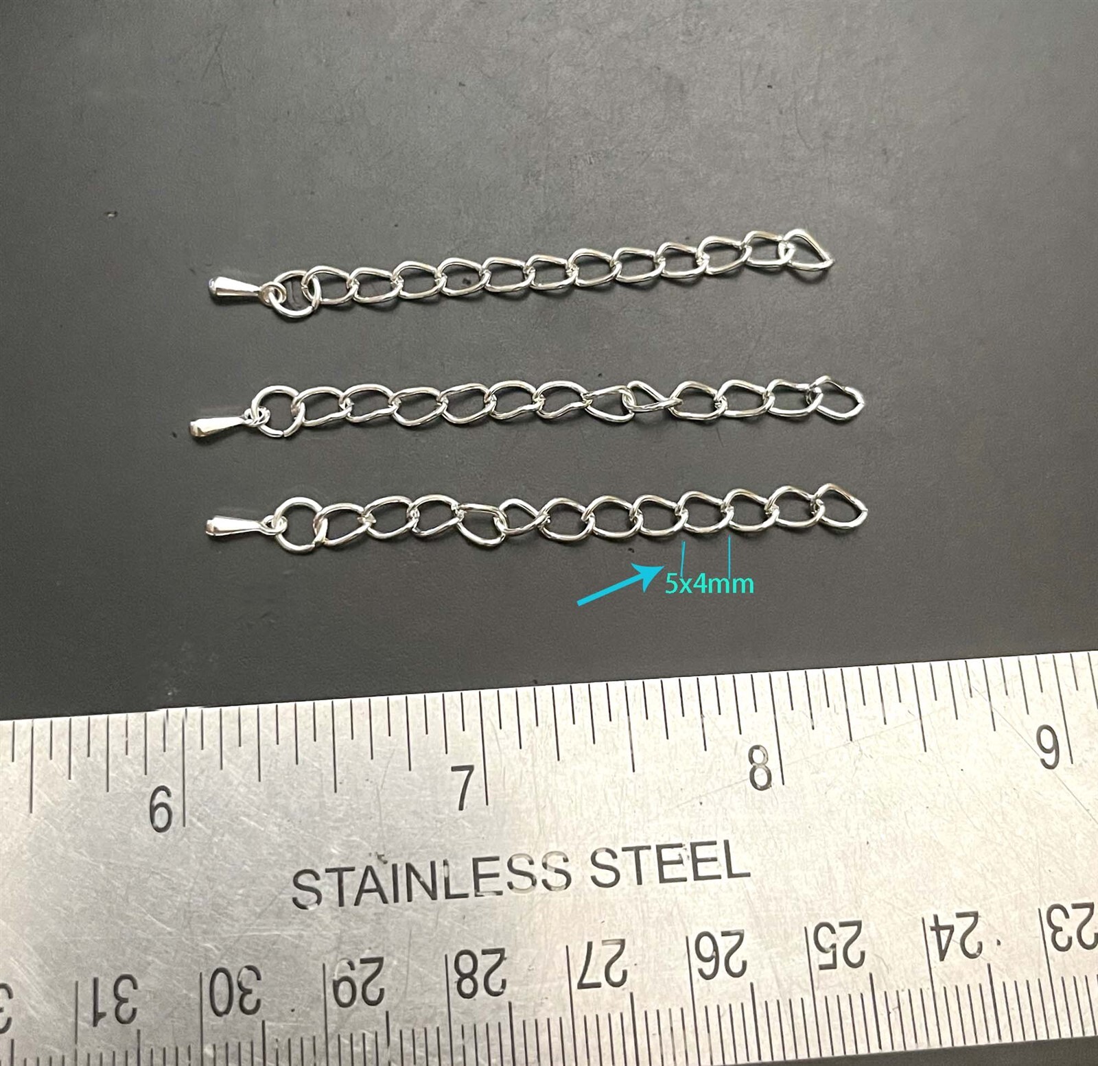 20 Necklace Extender Chain Tail Silver Plated Iron Bracelet Extension 2 inches