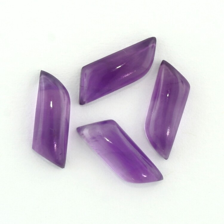 AFRICAN AMETHYST 13×4.5 MM FANCY BIPASS CABOCHON ALL NATURAL 2 PIECE SET F-4807