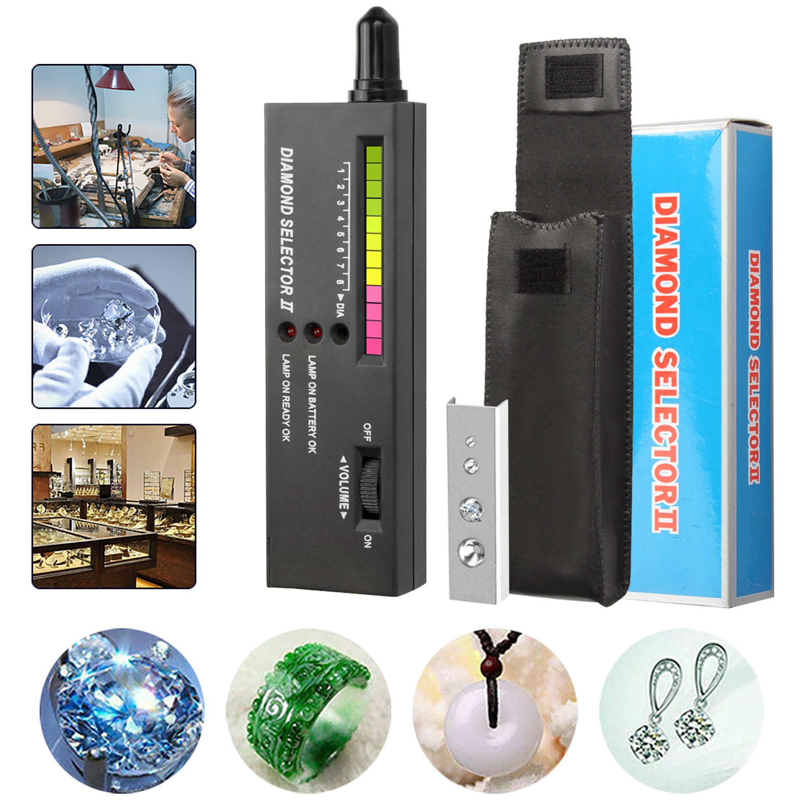 New Diamond Jeweler detector Tool Kit Portable Gemstone Tester Select Gold Pen