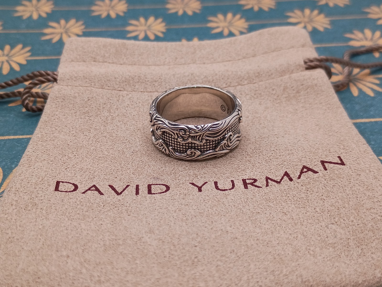 David Yurman Sterling Silver 925 Wave Ring Band Size 9 1/2