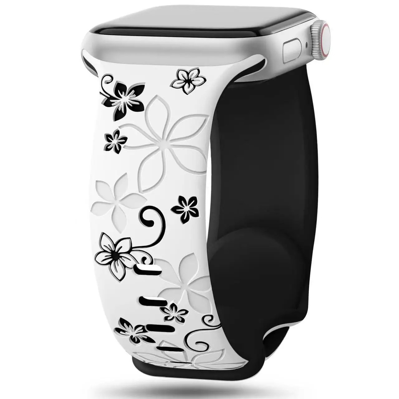 Engraved Floral Strap For Apple Watch Band 49mm 45mm 44mm 41mm Apple Watch strap
