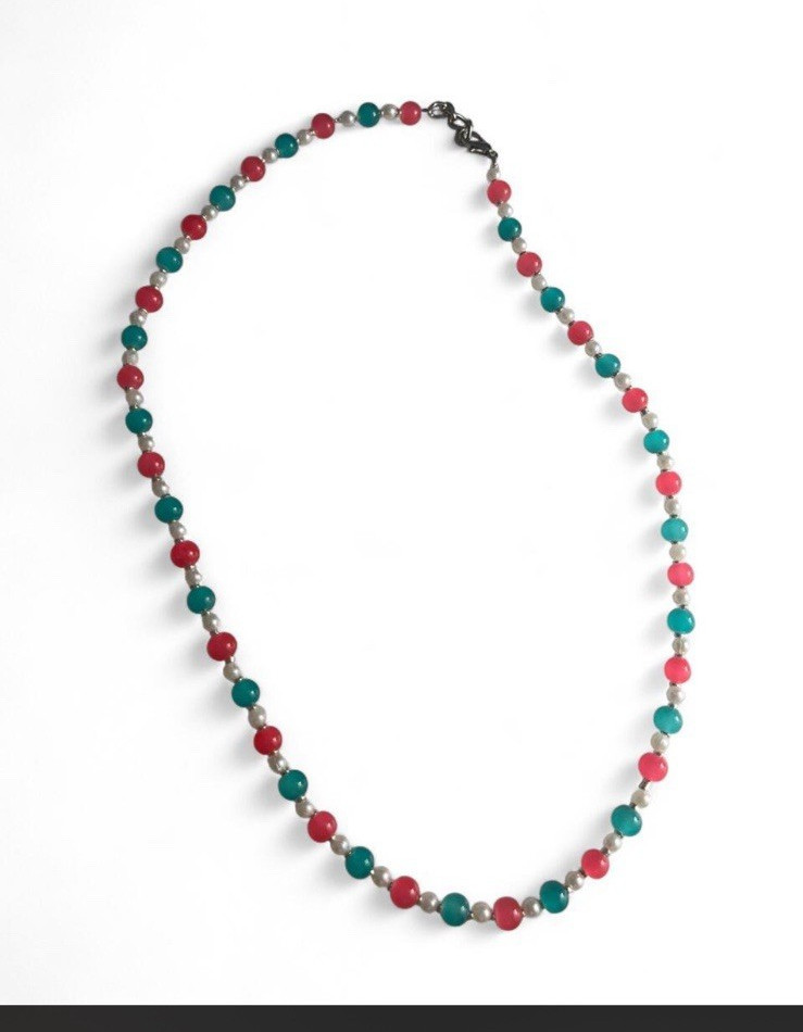 Multicolor Beaded Necklace Round Beads Ball/Bead Chain Metal Lobster Clasp