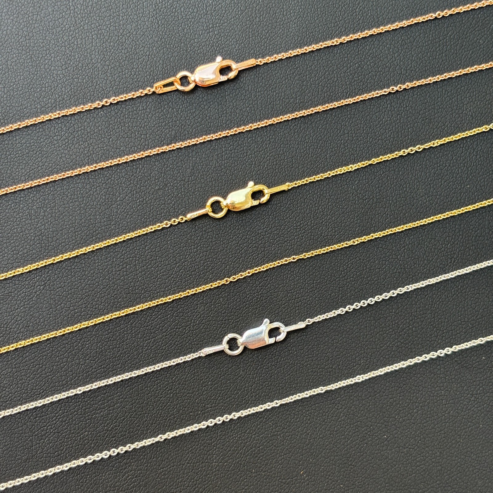 1mm Cable Link Chain – Real Solid 925 Sterling Silver Or 14k Gold/Rose Vermeil