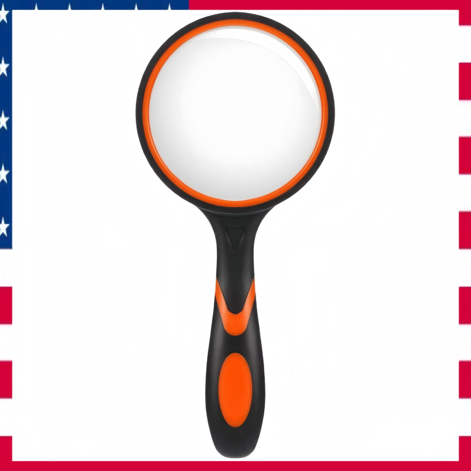 10X Handheld Magnifying Glass Large Reading Magnifier for Seniors & Kids Orange