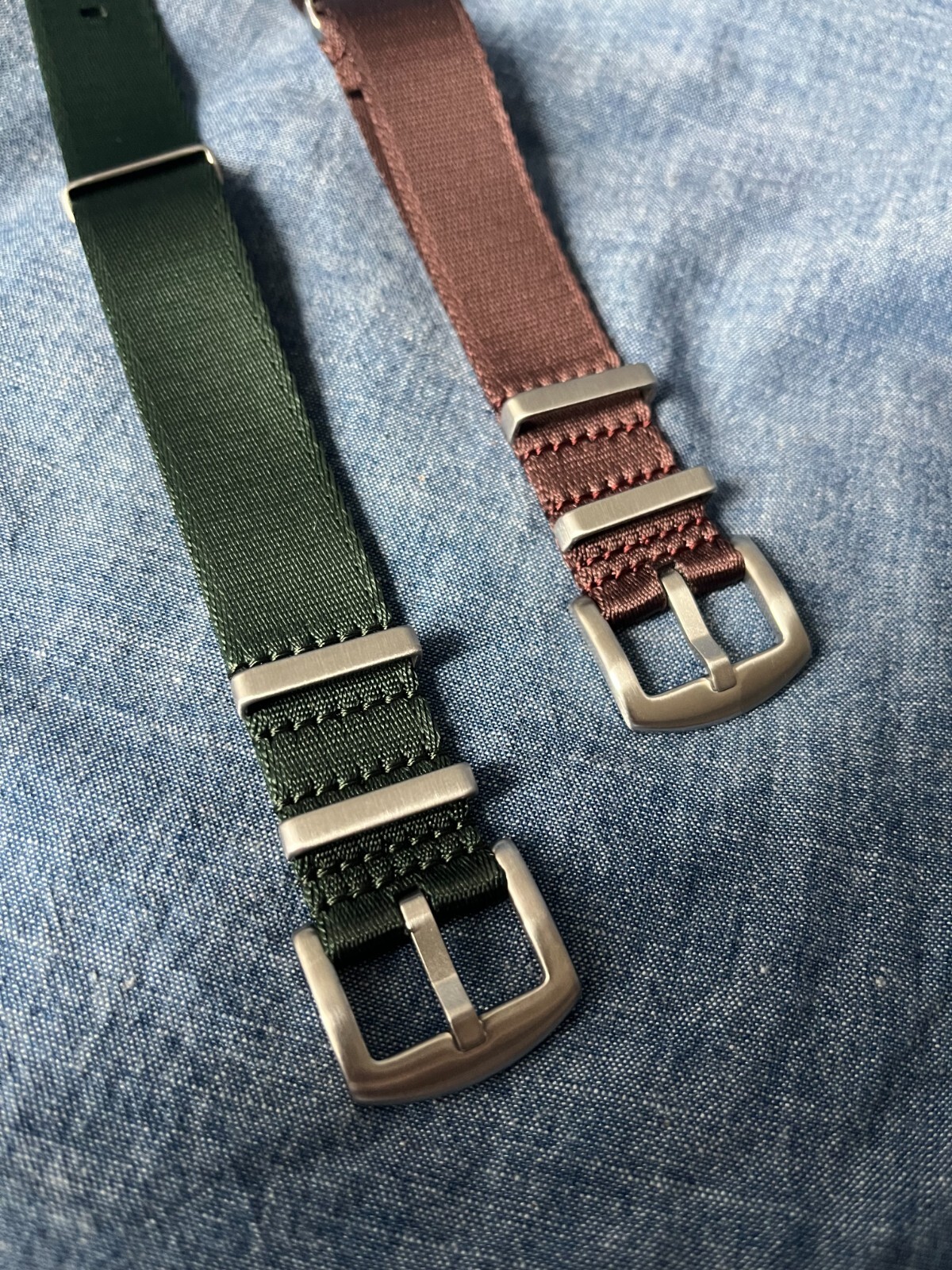 WISCASSET WATCH STRAPS Silky Sturdy Seatbelt One-Piece Military Watch Strap
