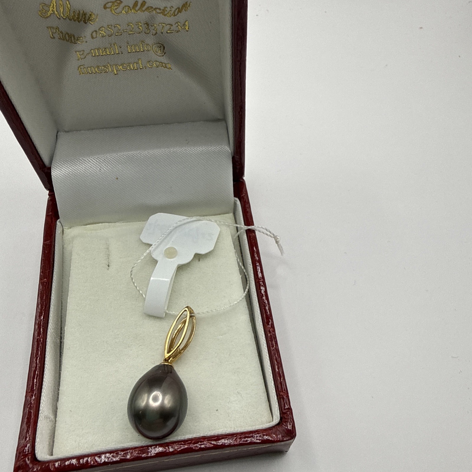 Beautiful Teardrop South Seas Silver Gray Pearl With 14k Bail