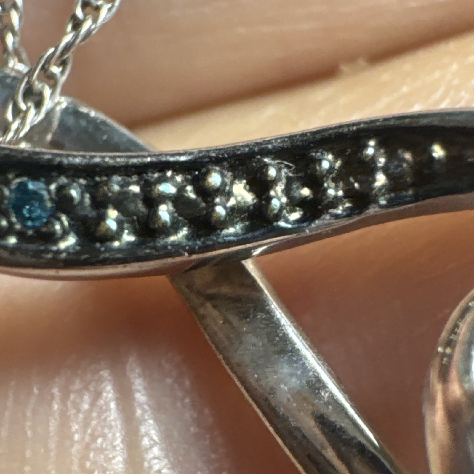 Sterling silver Sparkly Infinity Pendant Necklace Love Elegant Beauty Shiny Read