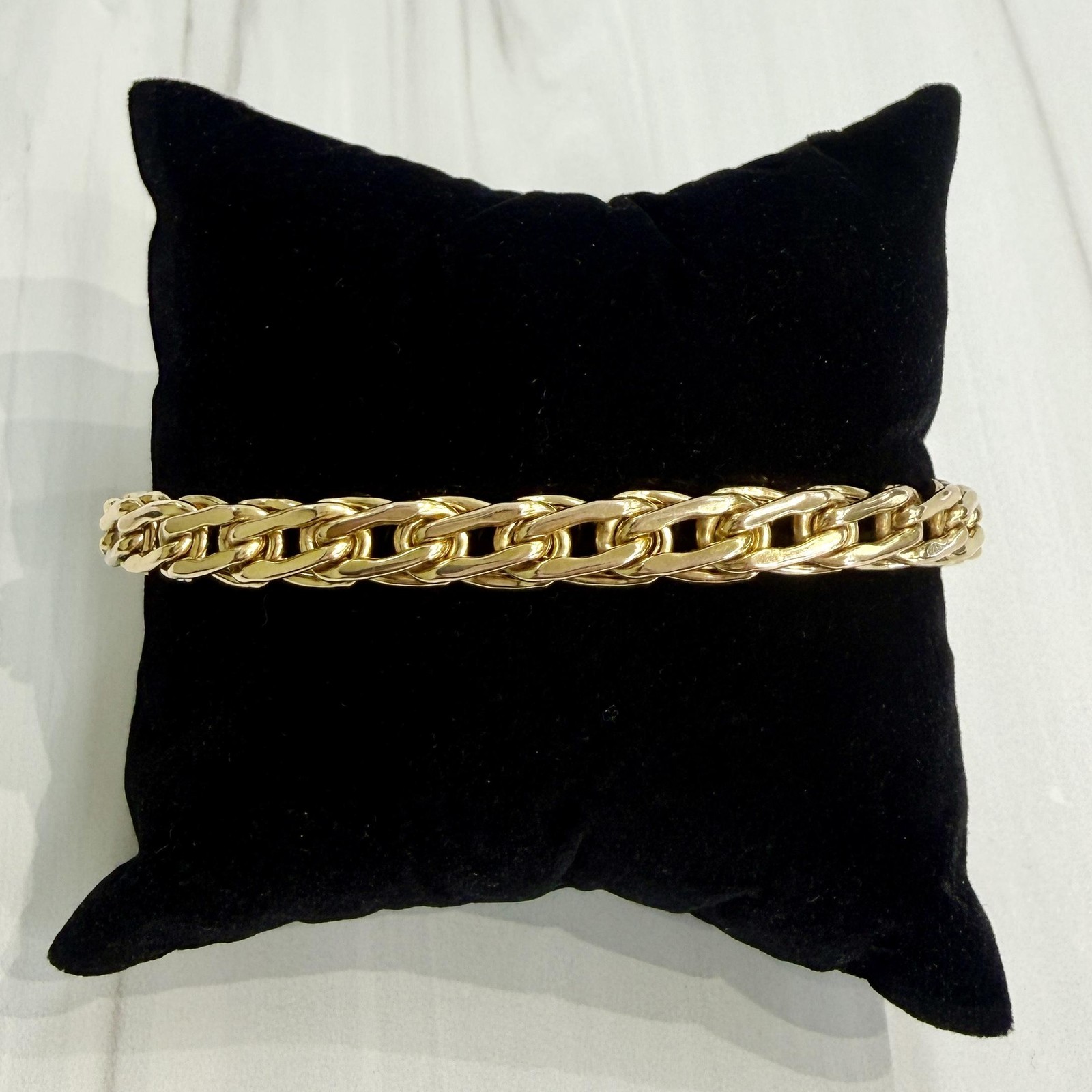 1980’s Unoaerre Gold Link Bracelet 14k Yellow Gold