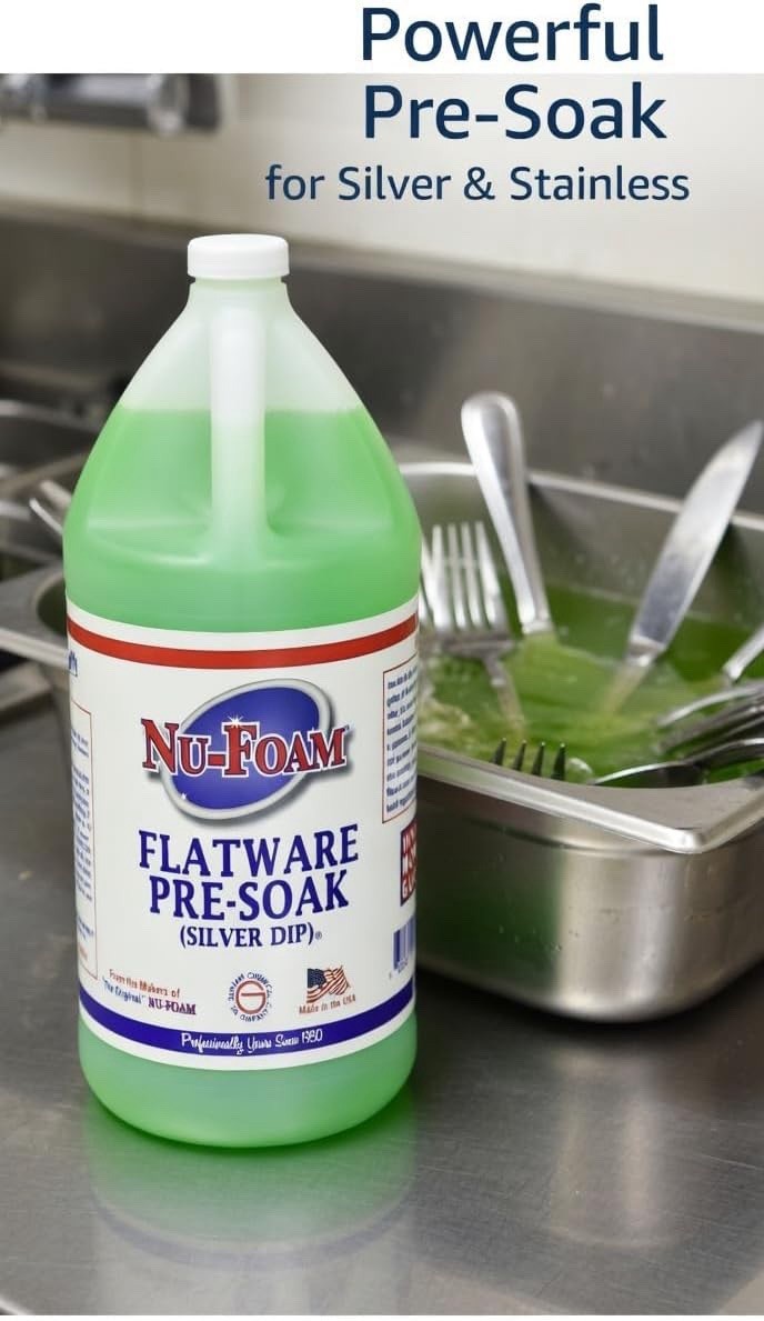 Nu-Foam Flatware Pre-Soak Silver Dip Solution, 1 Gallon
