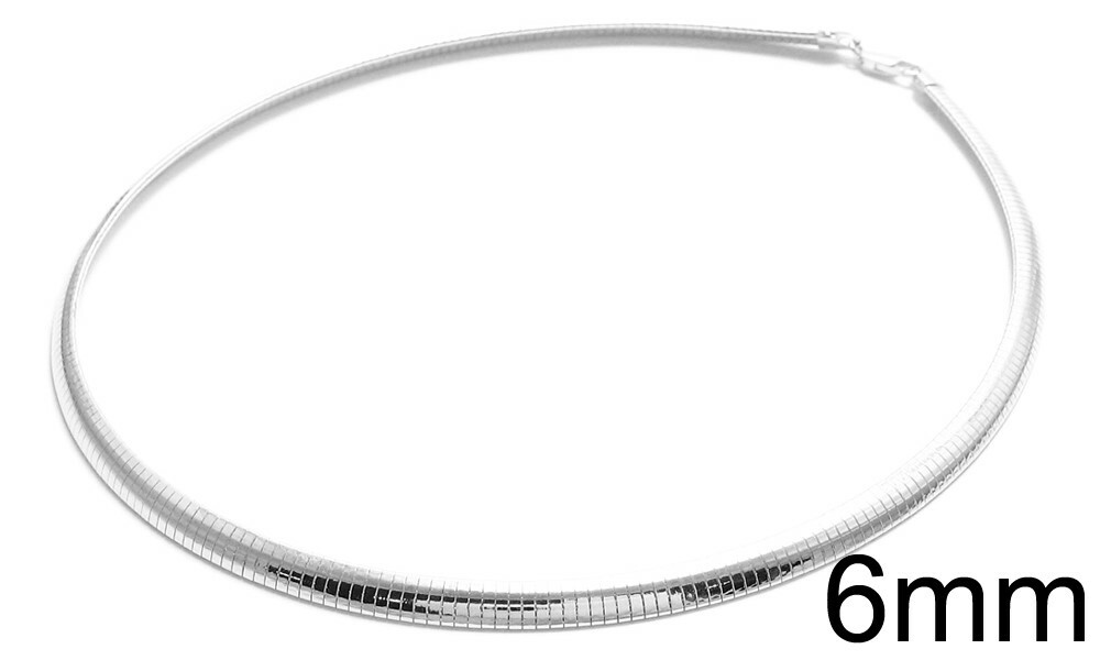 925 Sterling Silver Elegant Omega Chain Necklace – All Widths and Lengths