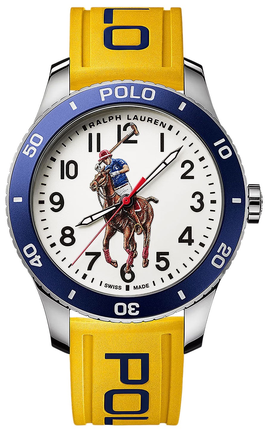 Ralph Lauren Polo Watch Automatic Steel Yellow Rubber Mens Watch 472933616002
