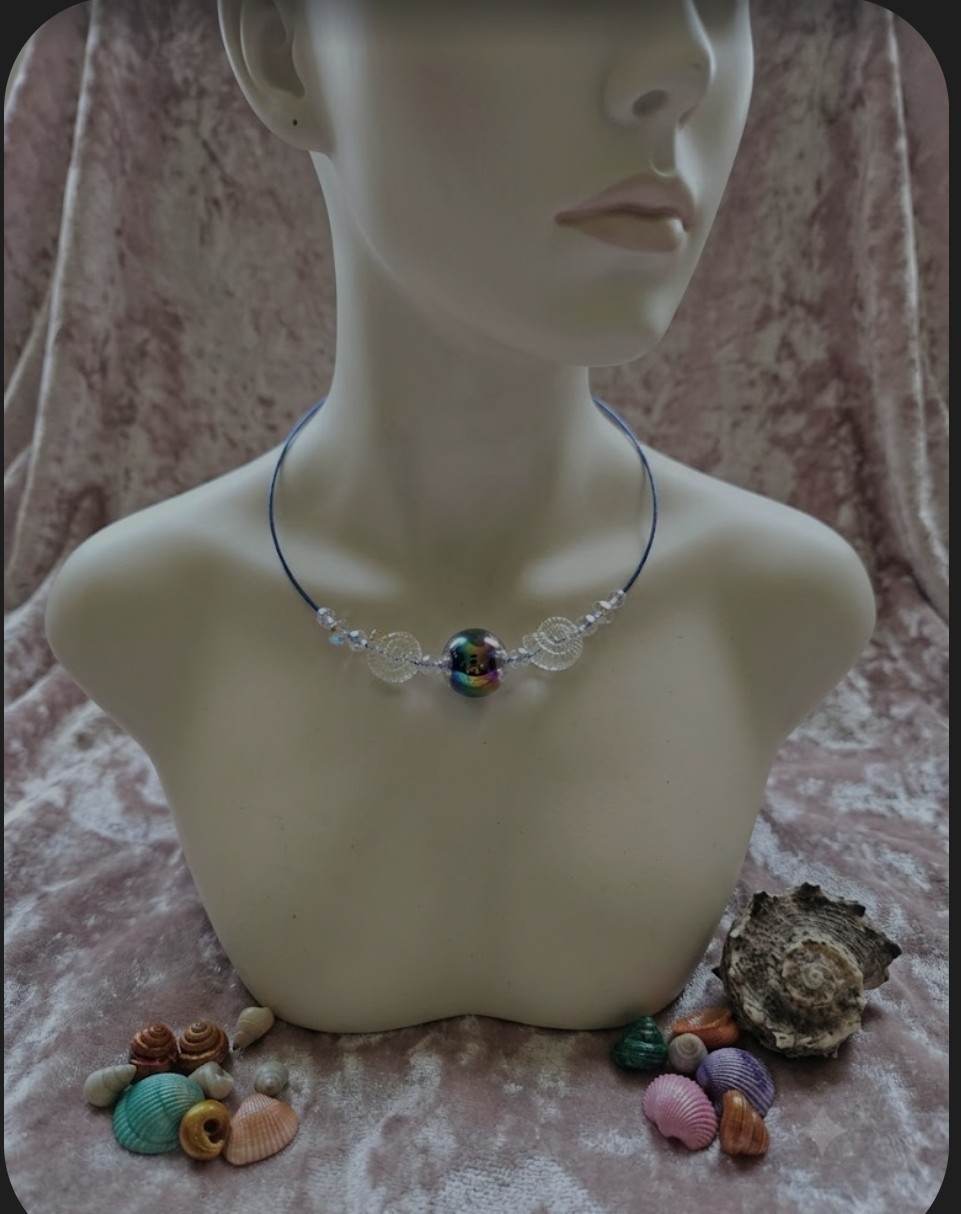 BigTimeRockShow Sea Treasure Iridescent Orb & Glass Nautilus Acrylic Bubbles