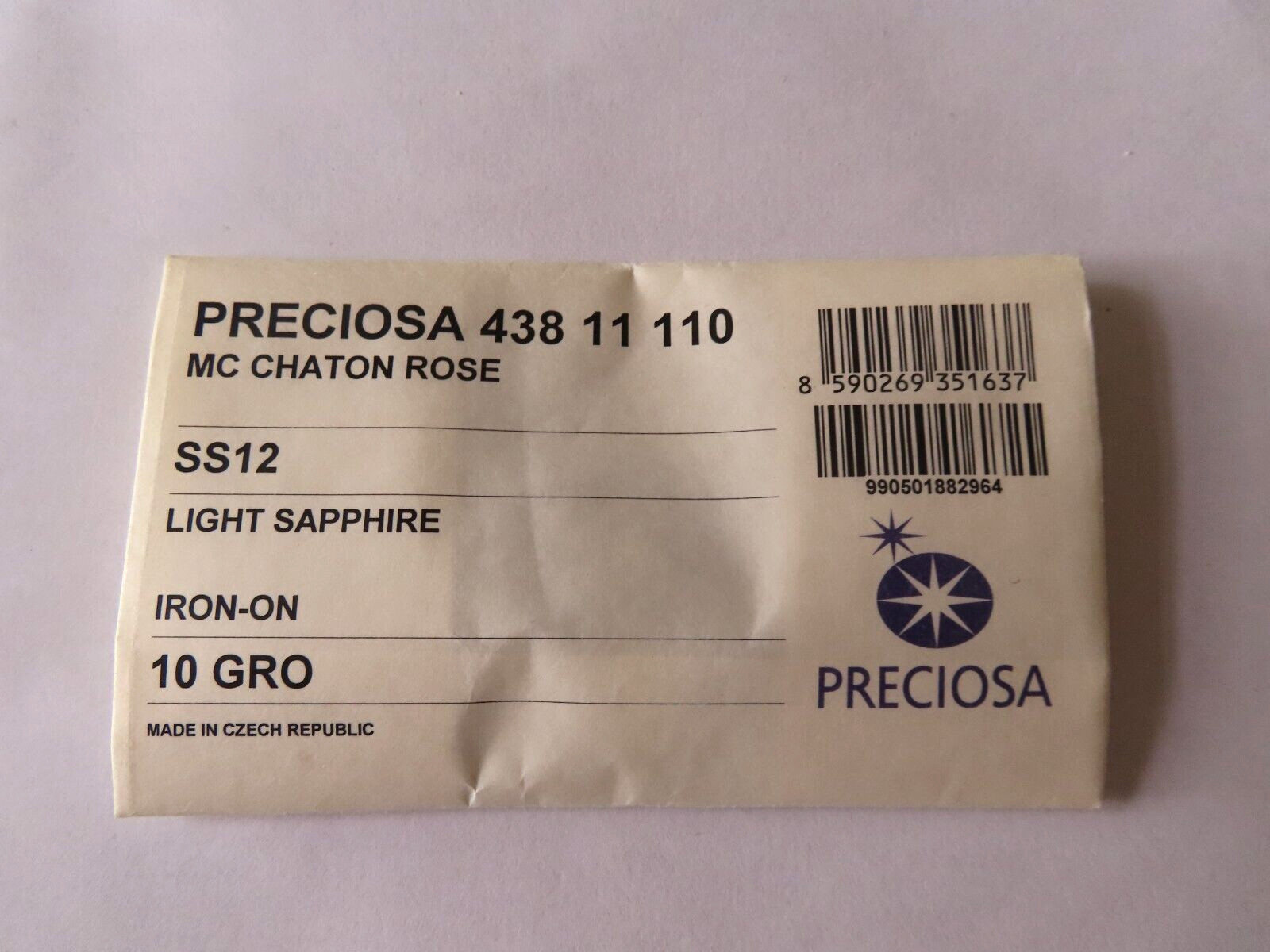 Full pack 1440 Preciosa Hot fix Flatbacks 12ss Light Sapphire