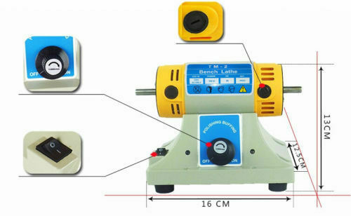 Gem Jewelry Rock Polishing Buffer Machine Bench Lathe Polisher Cutter Table Saw