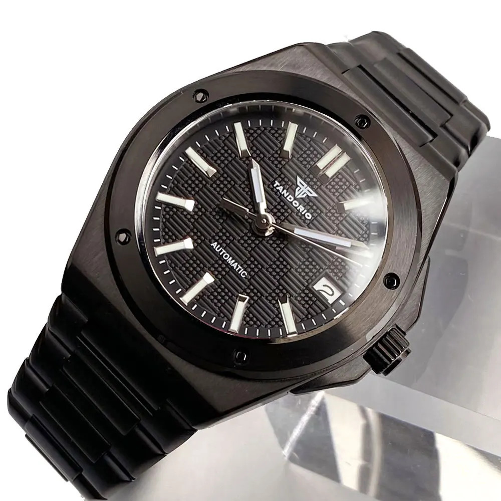 Tandorio Engineer Style Men’s Mechanical Watch For Japan NH35 Black PVD Case