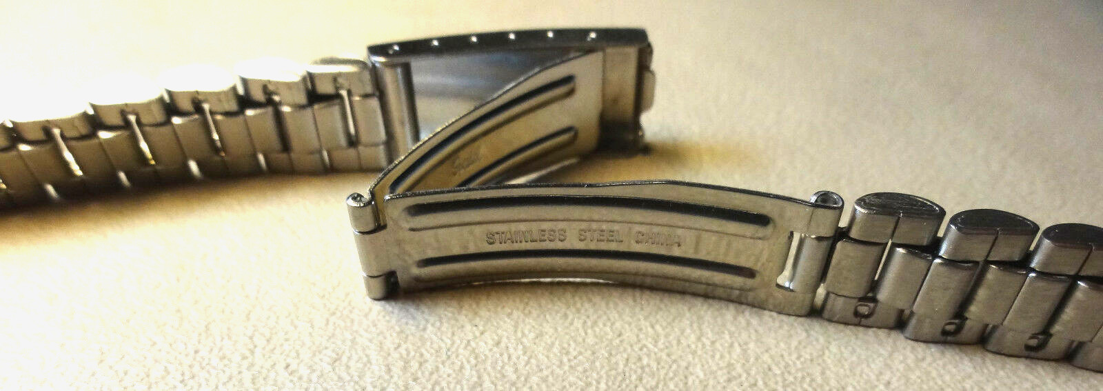 New Silver Tone Stainless Steel Adjustable Clasp 11mm 12mm 13mm 14mm Watch Band