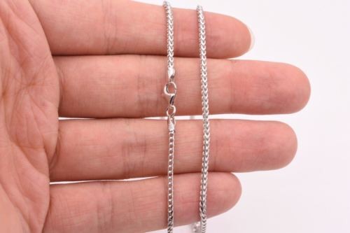 1.8mm Anti-Tarnish Solid Franco Chain Necklace Real 925 Sterling Silver ITALY