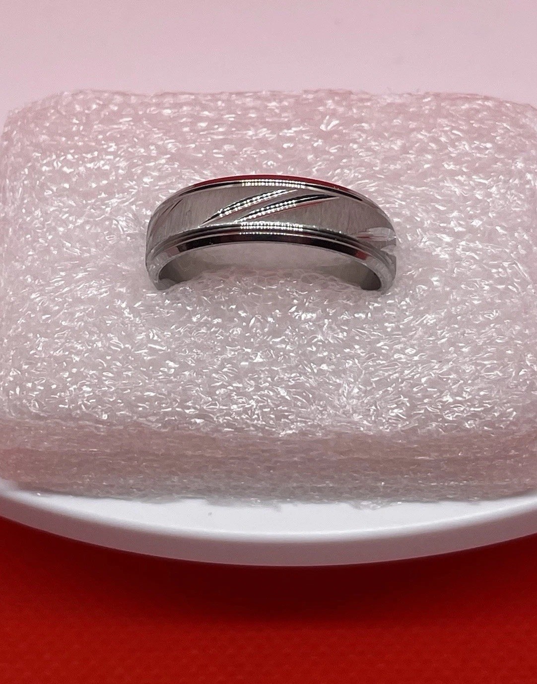 Titanium Steel Couple Style Ring With A Cool Simple Design ! Size 8