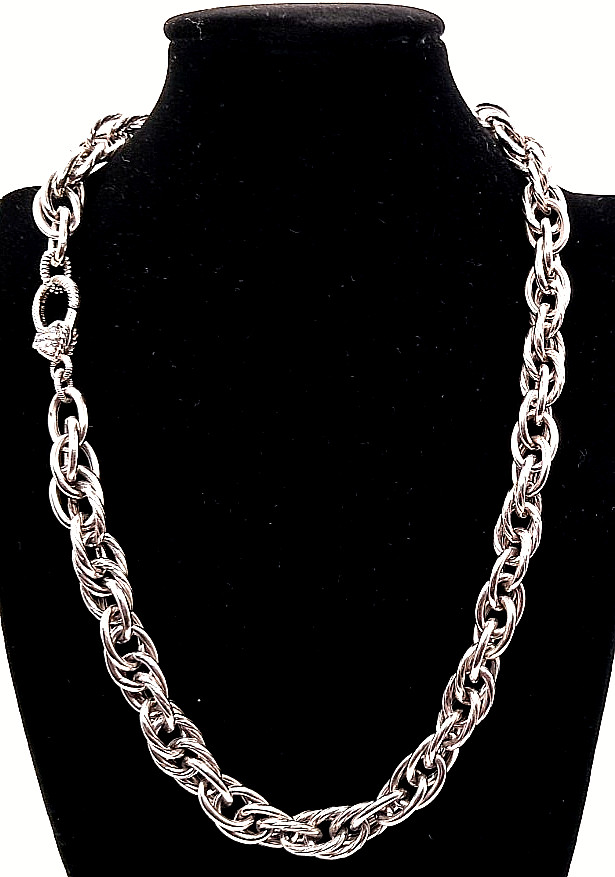 JUDITH RIPKA STERLING 925 & C.Z. CHOKER NECKLACE (17″ in) 42.71gr