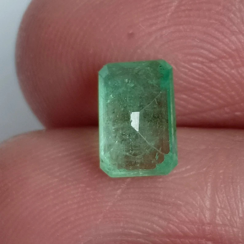 Ocean Green Emerald Octagon Cut Unheated Untreated Loose Gemstone 1.50 Ct