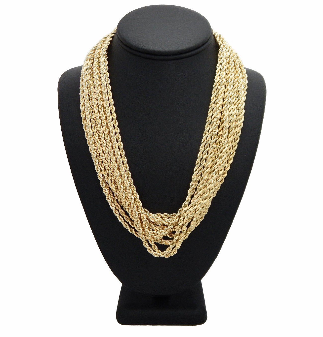 12 Piece Mens Rope Chain Necklace 4mm 18″ 20″ 24″ 30″ Wholesale lot Gold Plated
