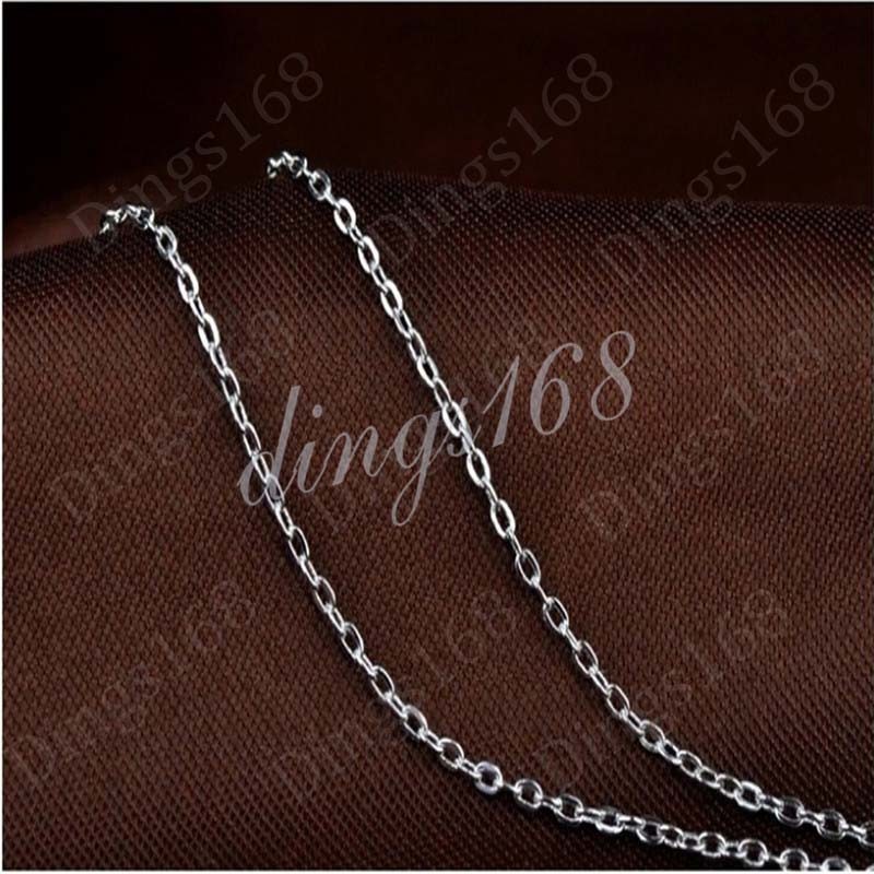 18K White Gold Filled HypoAllergenic 20″ 3 mm Italian Cable Chain Necklace L146W