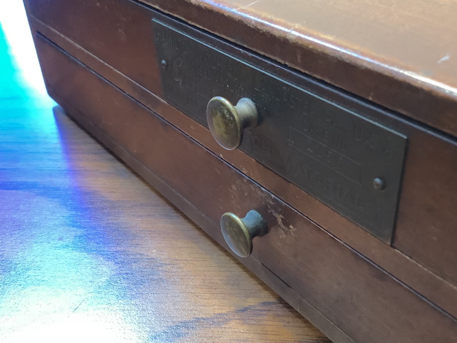 VINTAGE HAMILTON WATCH MATERIAL SYSTEM AND CABINET
