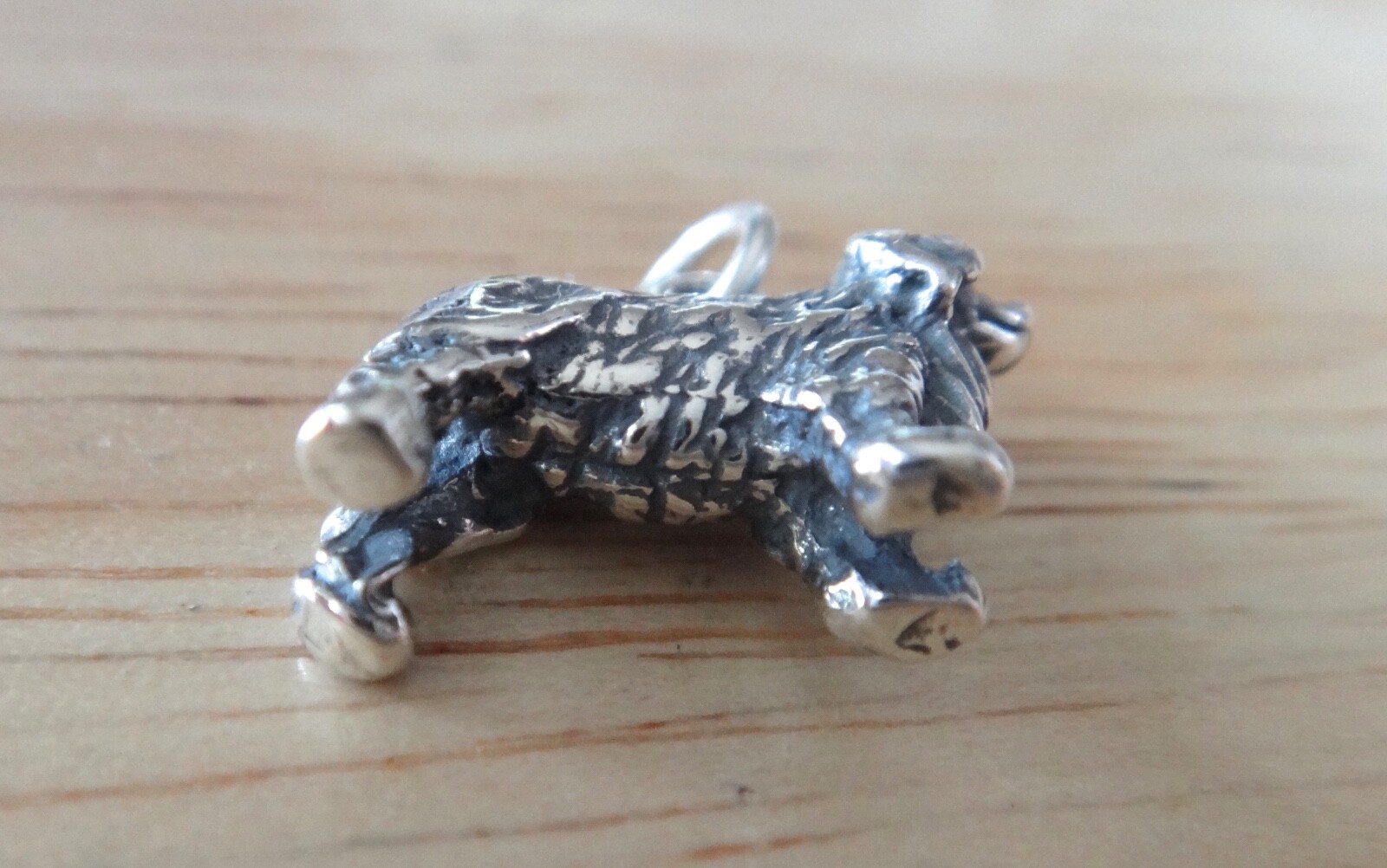 Sterling Silver 3D 12x15mm 3.5gram Solid Cocker Spaniel Dog Charm