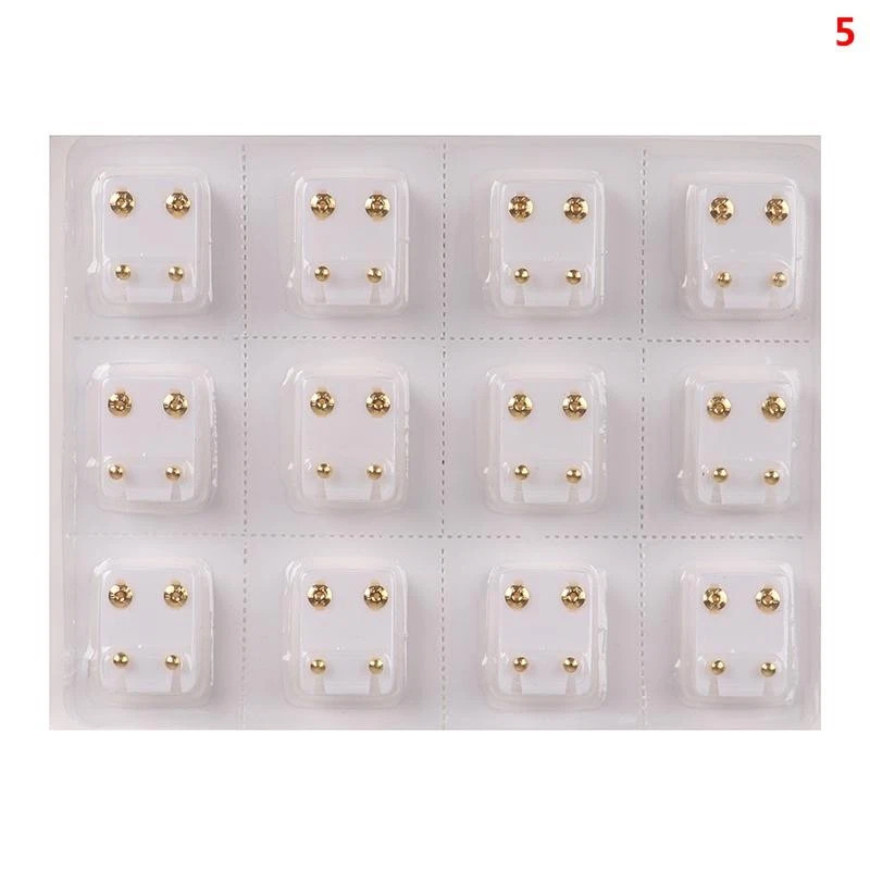 24Pcs Medical Earrings Piercing Tool Ear Stud Surgical Steel Earrings Women