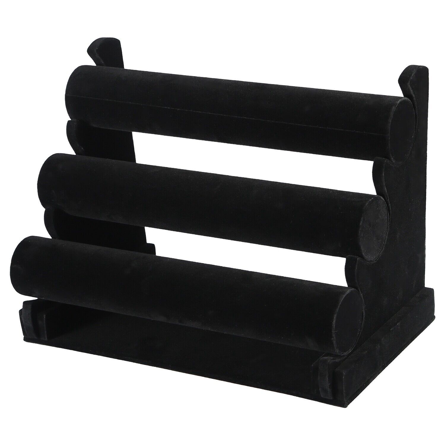 3-Tier Bracelet Display Stand Watch Holder Velvet Jewelry Bangle Rack Organizer