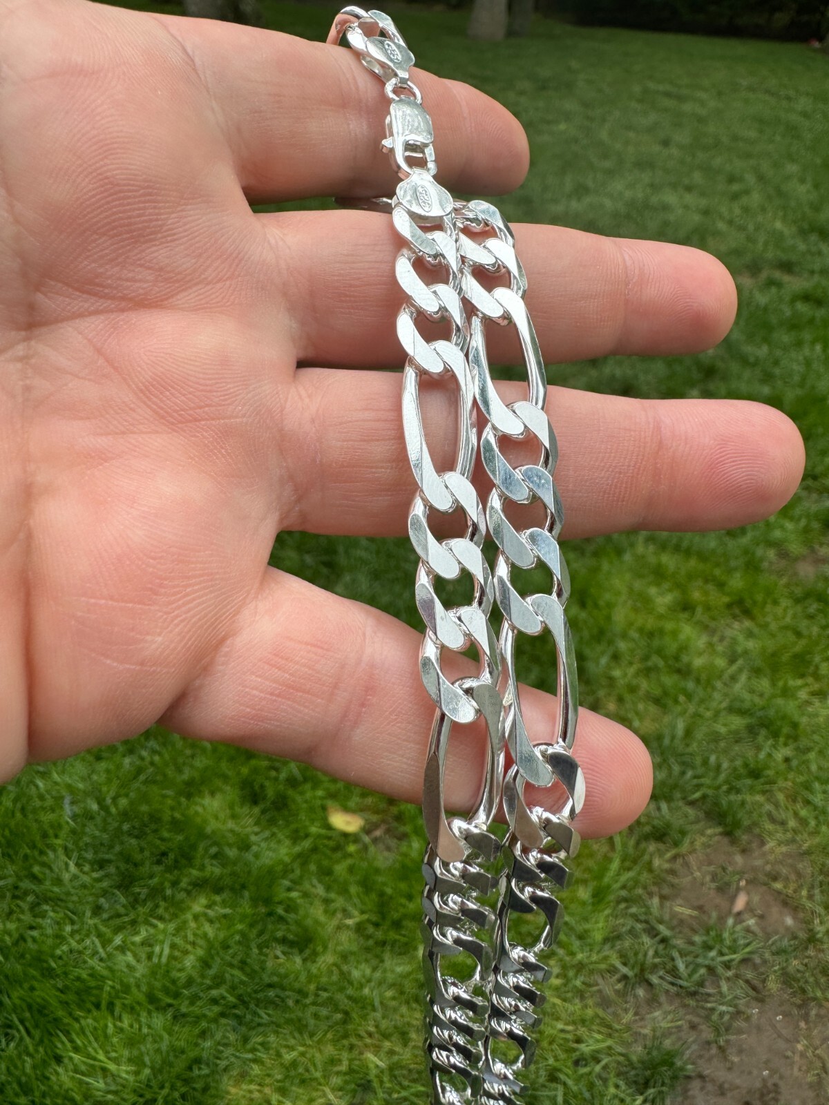 Figaro Link Chain Or Bracelet (2.5-10mm) Solid 925 Sterling Silver UNPLATED
