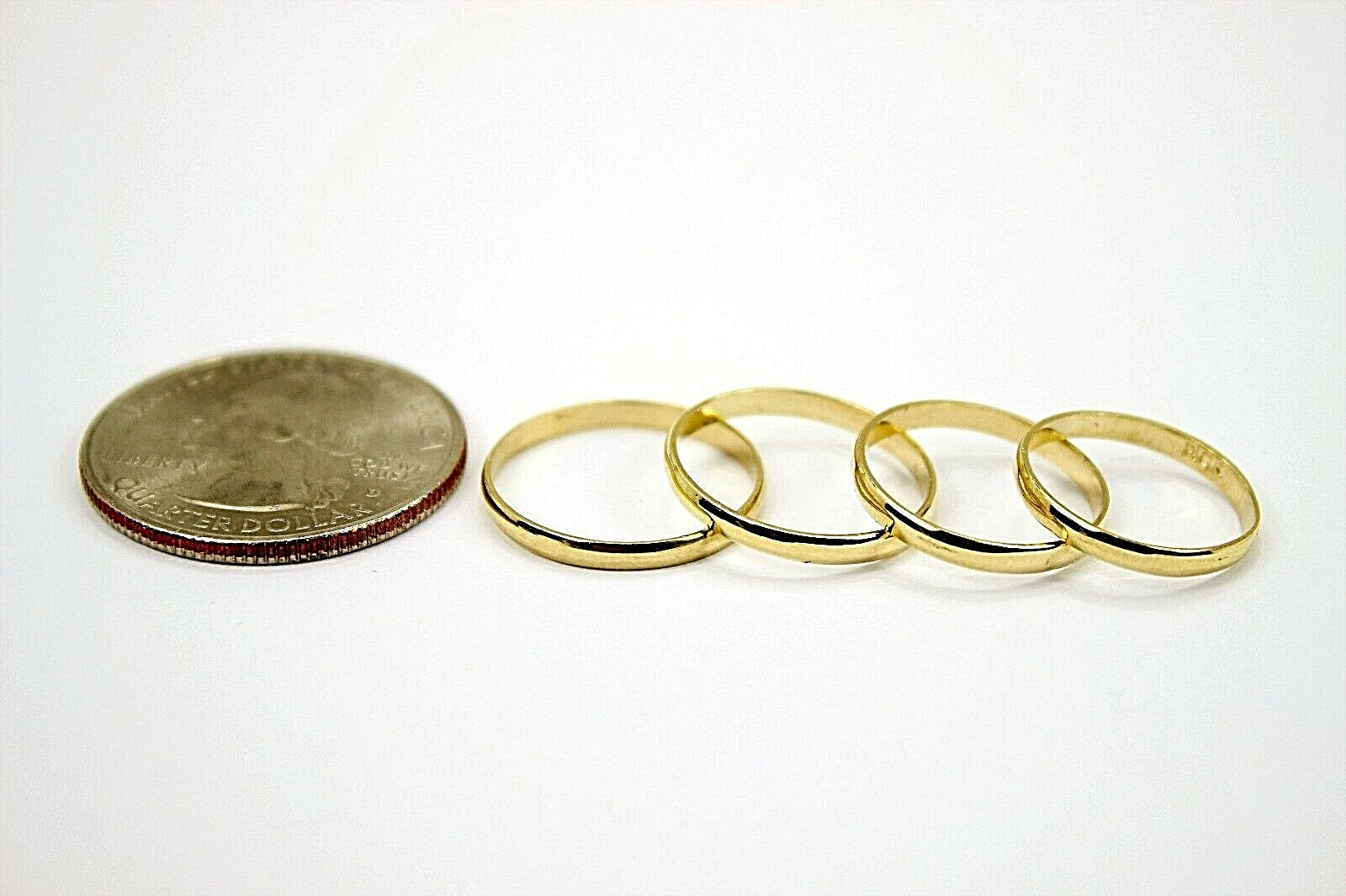 2mm 10K Solid Yellow Gold Plain Knuckle Band Simple Ring Women Sizes 2 to 7.5