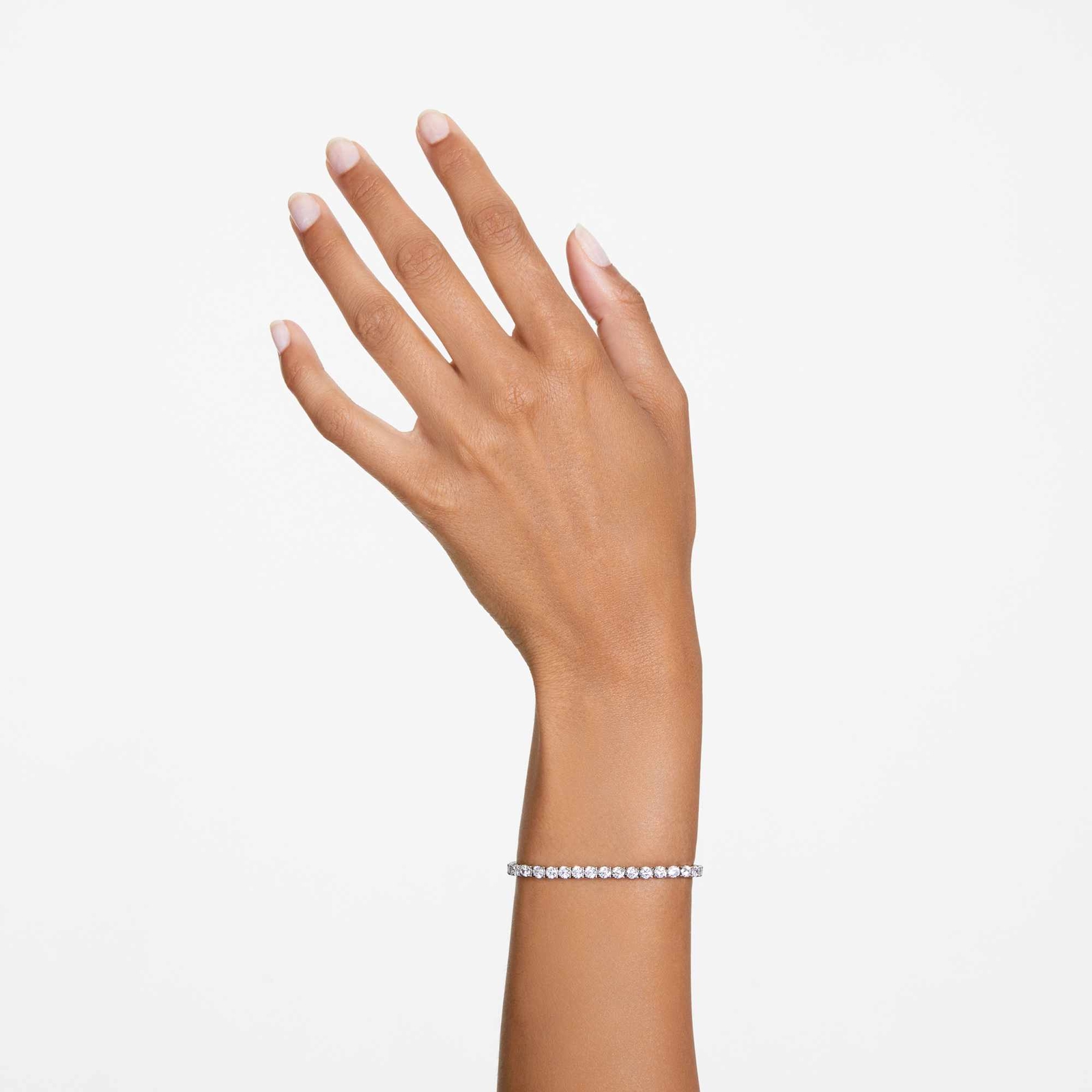 Swarovski Matrix Tennis Bracelet Round Cut White Rhodium Plated Medium 5648937