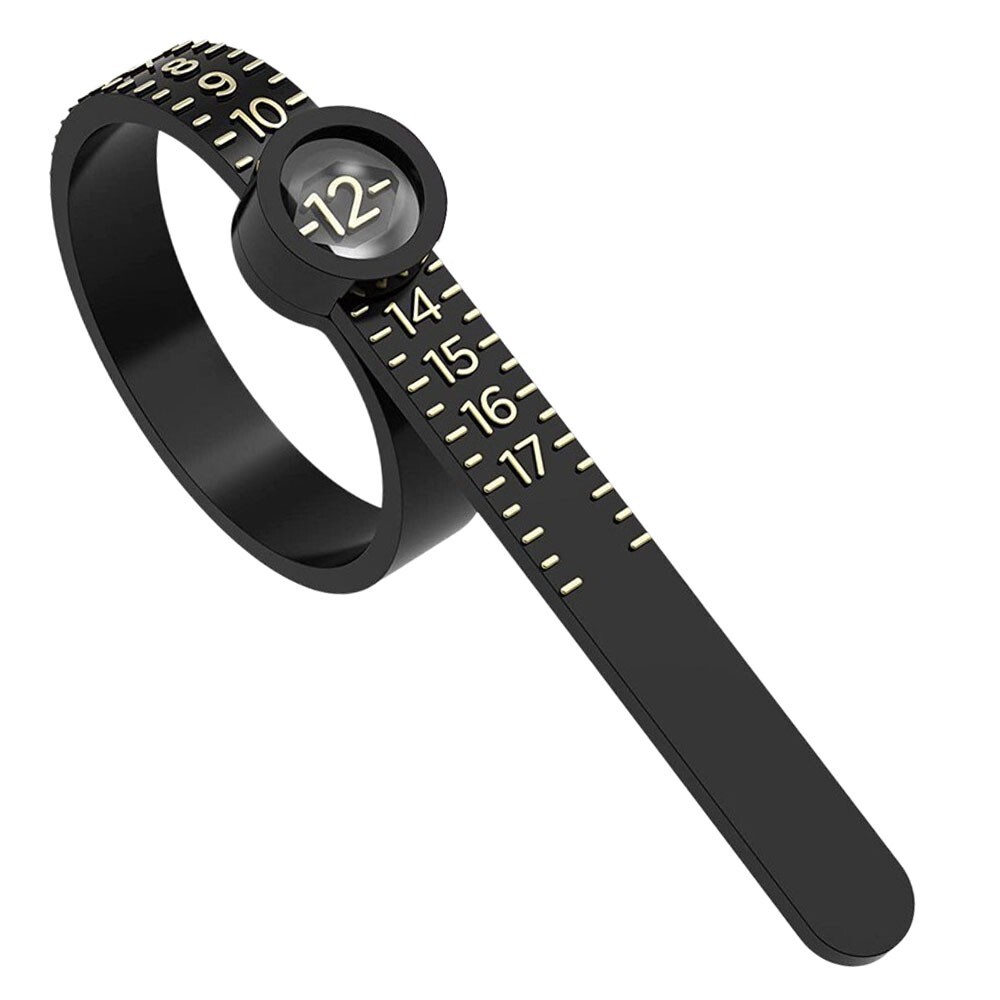 1 Pcs Ring Sizer Measuring Set, Reusable Finger Size Ruler with Magnifying Glass