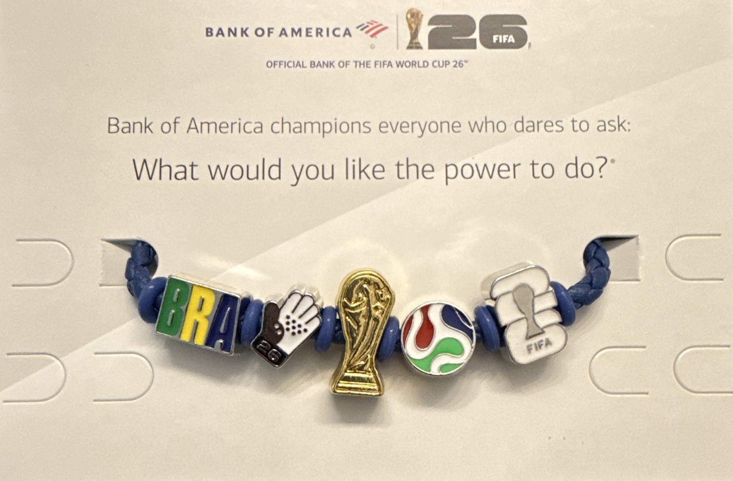 FIFA World Cup 26 Braided Cord Charm Bracelet Multicolor Brazil TEAM BRA
