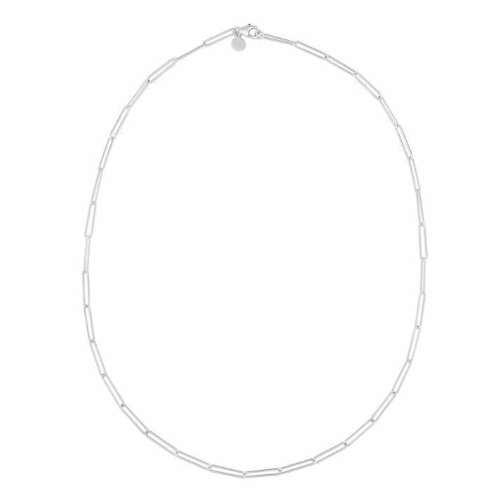 18k White Gold Solid PAPERCLIP Cable Link Chain Necklace 16 Inch 2 Grams 1.5MM