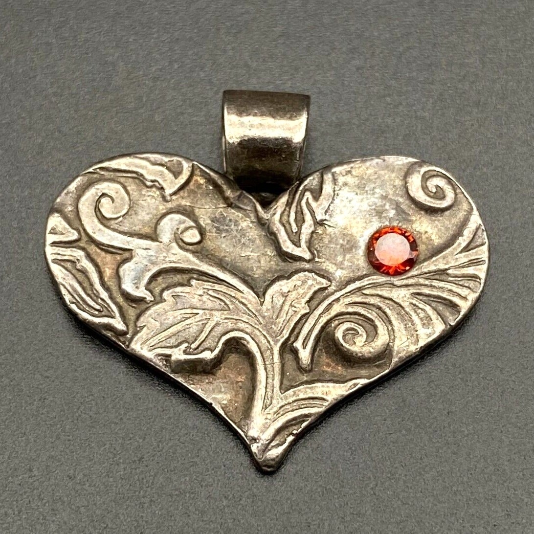 Vintage Schachner Heart 999 Pure Silver Pendant