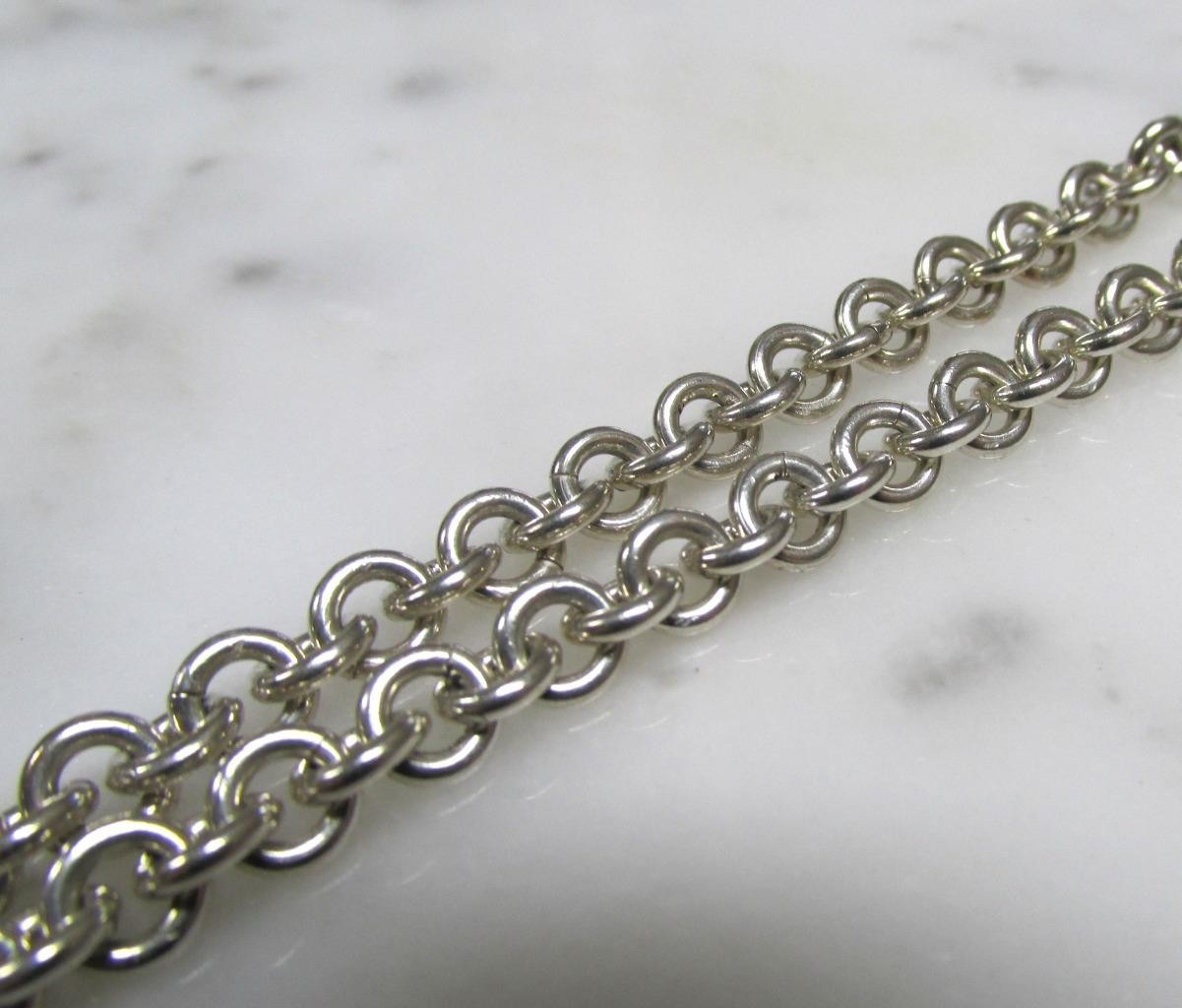 Sterling Silver Cable Chain w/ Heart Charm & Toggle Clasp ~ 16″ ~ 34g ~ 11-A575
