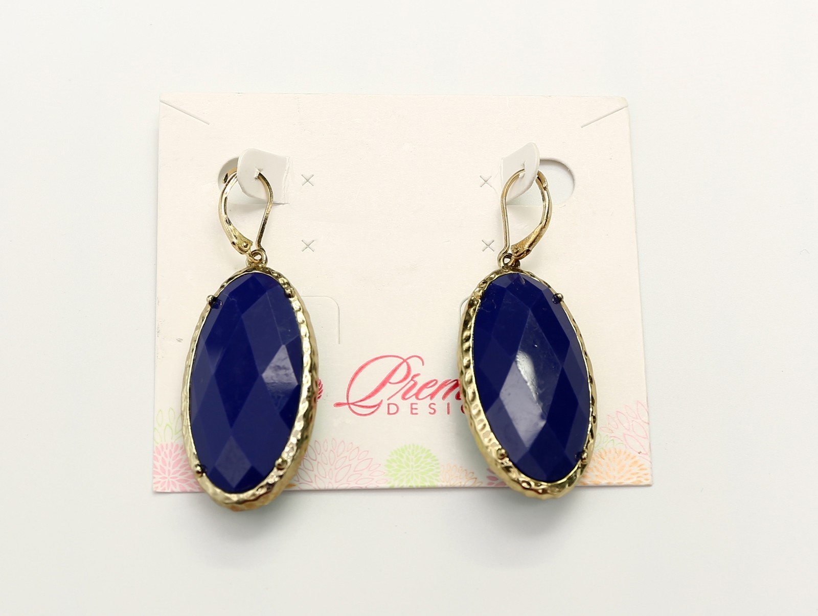 Premier Designs CeCe Reversible Blue Green Gold Tone Leverback Drop Earrings