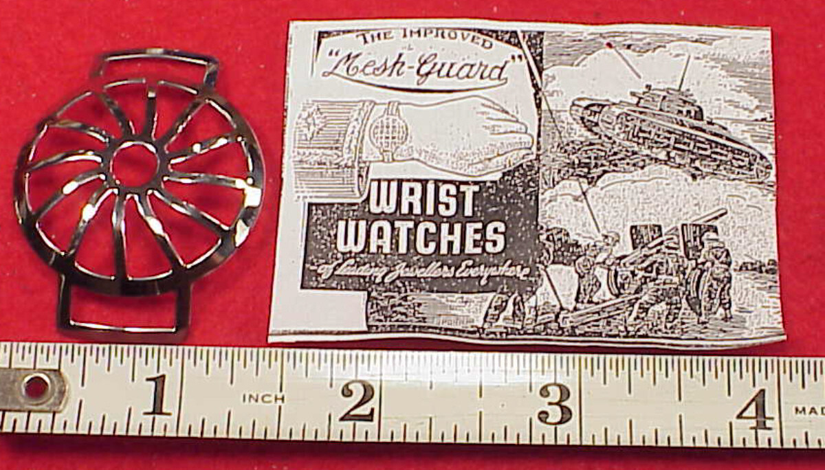 Wristwatch Military Stone Shrapnel Guard GRILL Reproduction 33mm Across